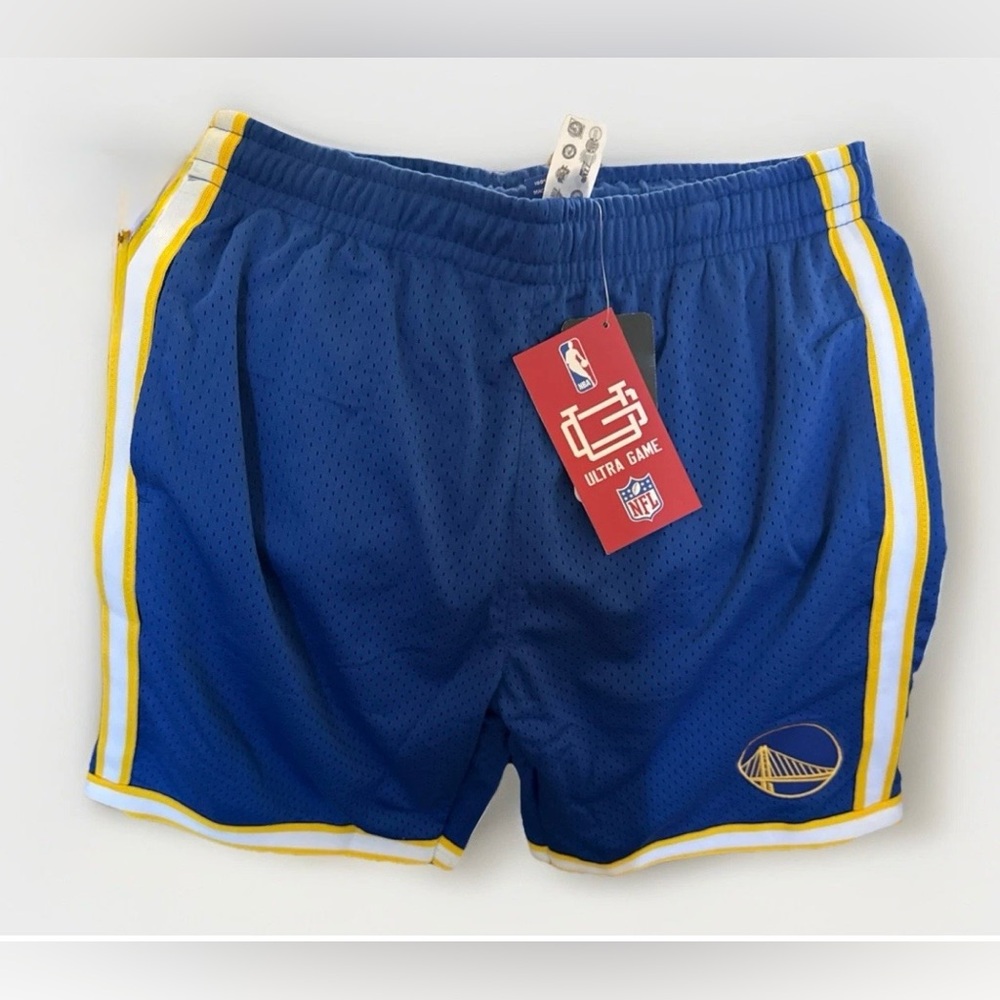Ultra Game NBA Golden State Warriors Game Shorts Boys 18-20 Pocketed New